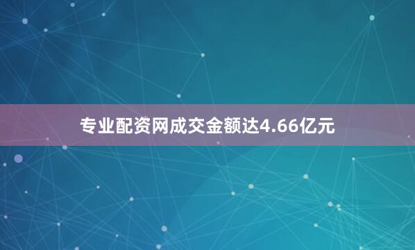 专业配资网成交金额达4.66亿元